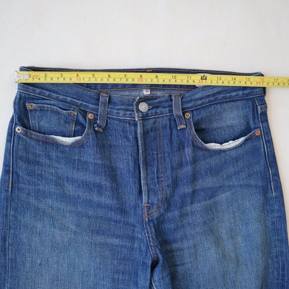 Levi's White Oak Cone Denim Selvedge Raw Hem Blue Jeans, Size 30 - Picture 12 of 16